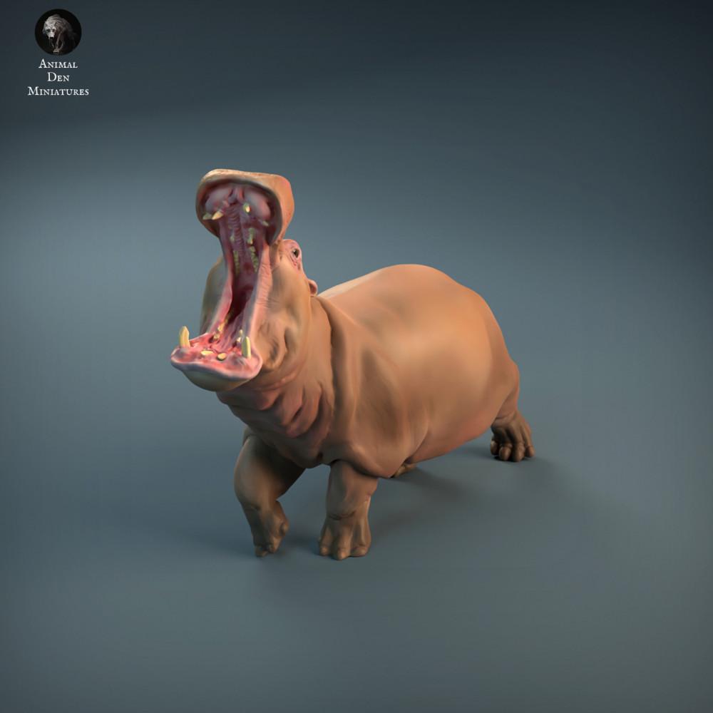 Product photo animal figure Animal Den Miniatures 3: Wild animal figure: Angry hippopotamus (21_12_04)