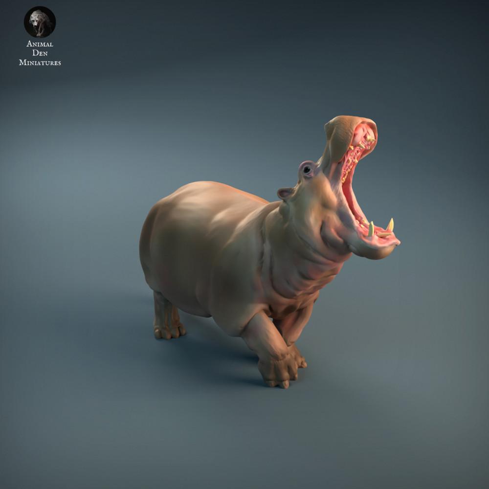 Product photo animal figure Animal Den Miniatures 5: Wildlife animal figure: Angry Hippopotamus (21_12_04)