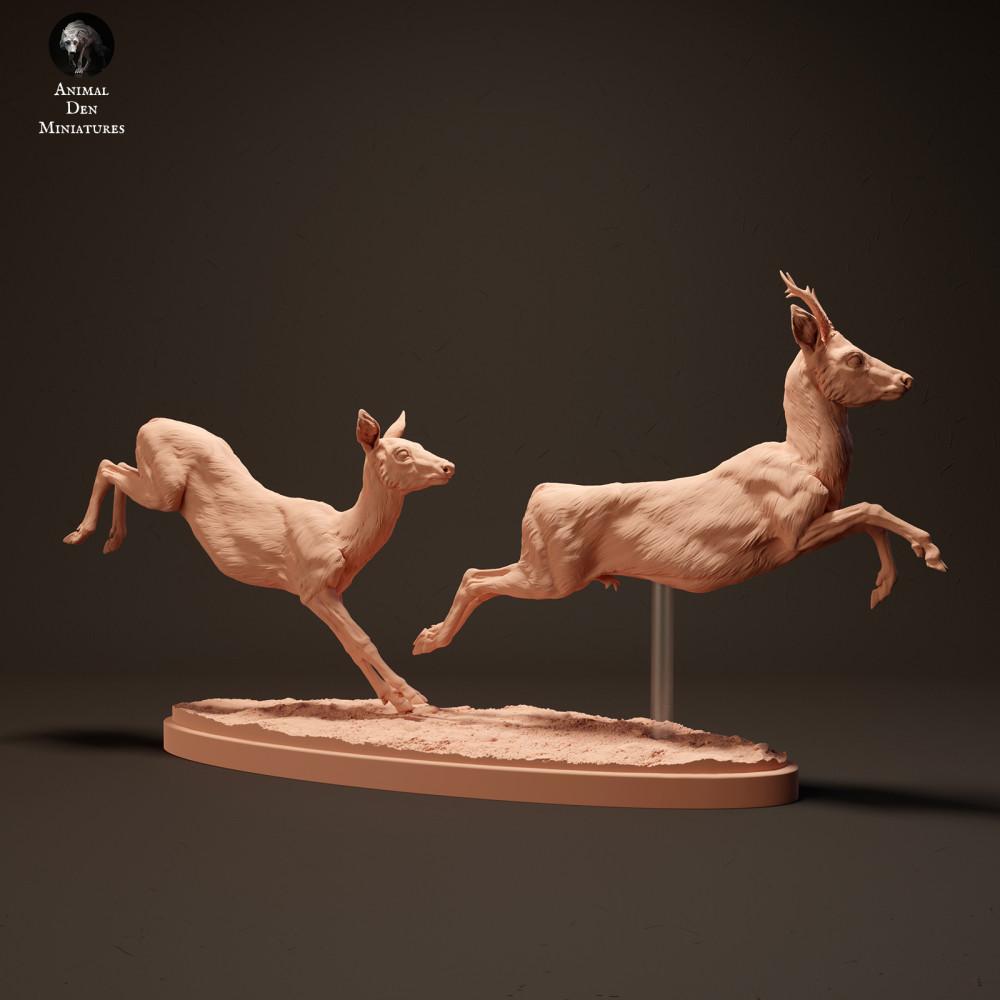 Product photo animal figure Animal Den Miniatures 1: Wild animal figure: deer - running (23_10_14)