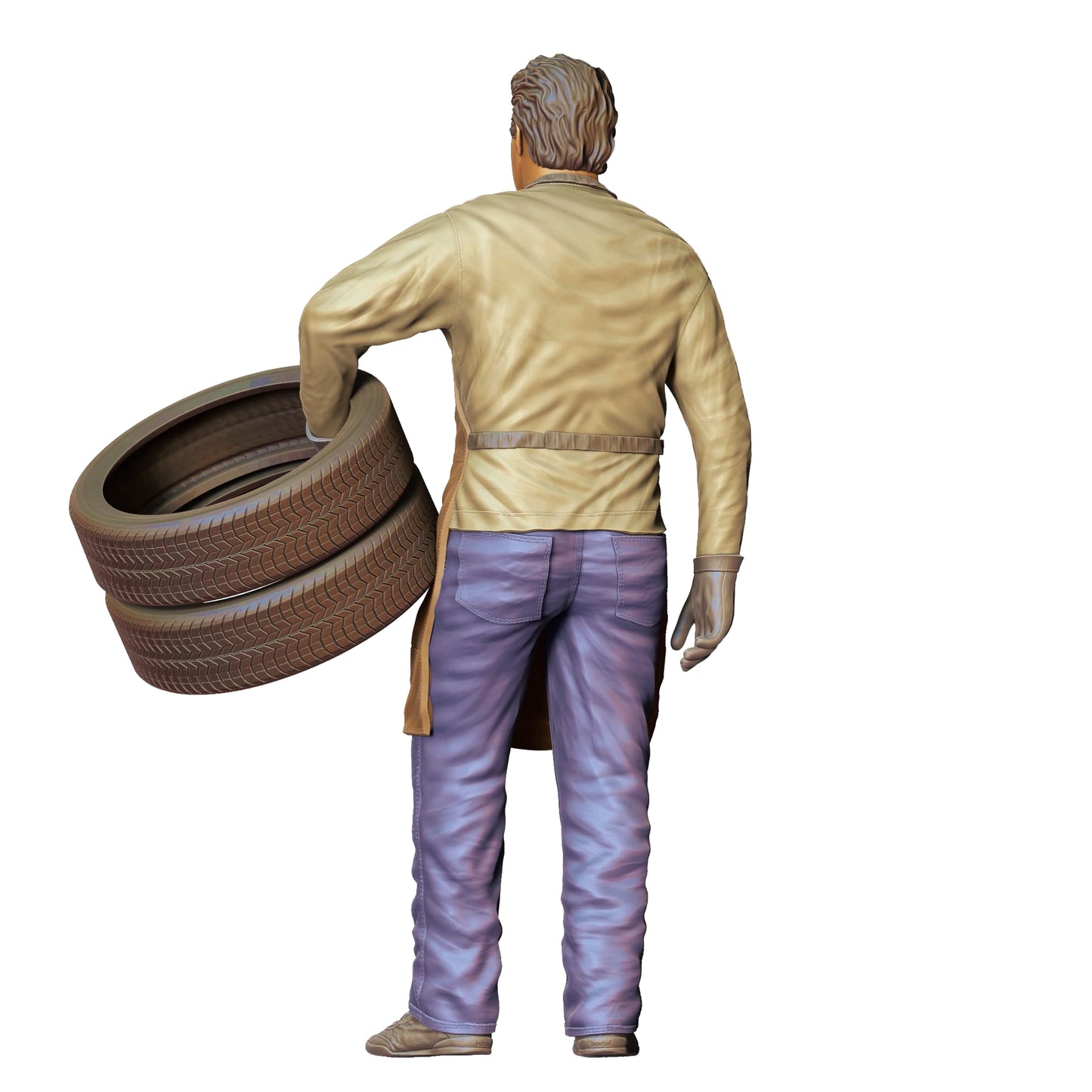 Product photo 0: Mechanic changing tire: Tire change in the auto repair shop