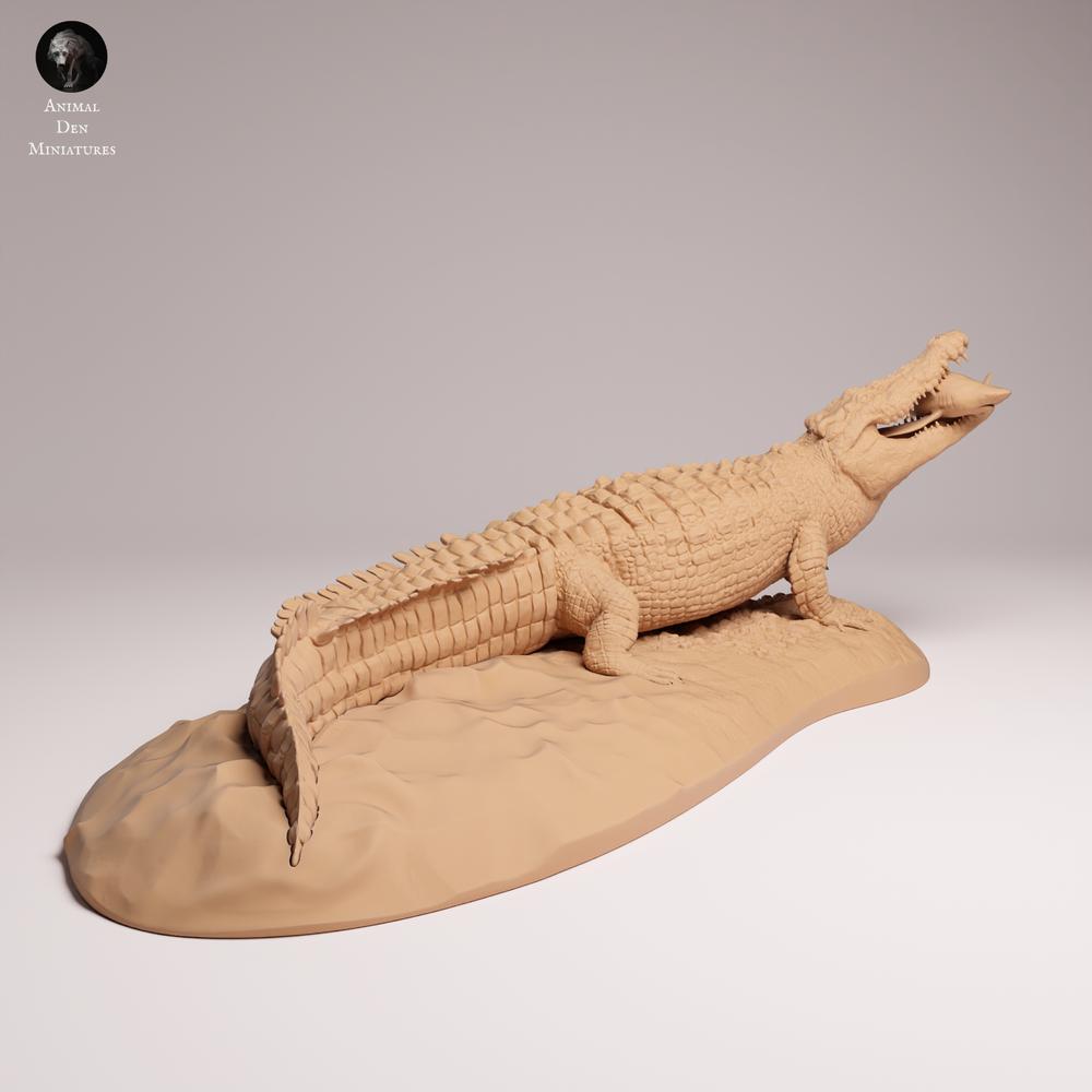 Produktfoto Tabletop 28mm Lord of the Print (LotP) 1: Reptilien Tierfigur: Leistenkrokodil - fressend (26_05_05)