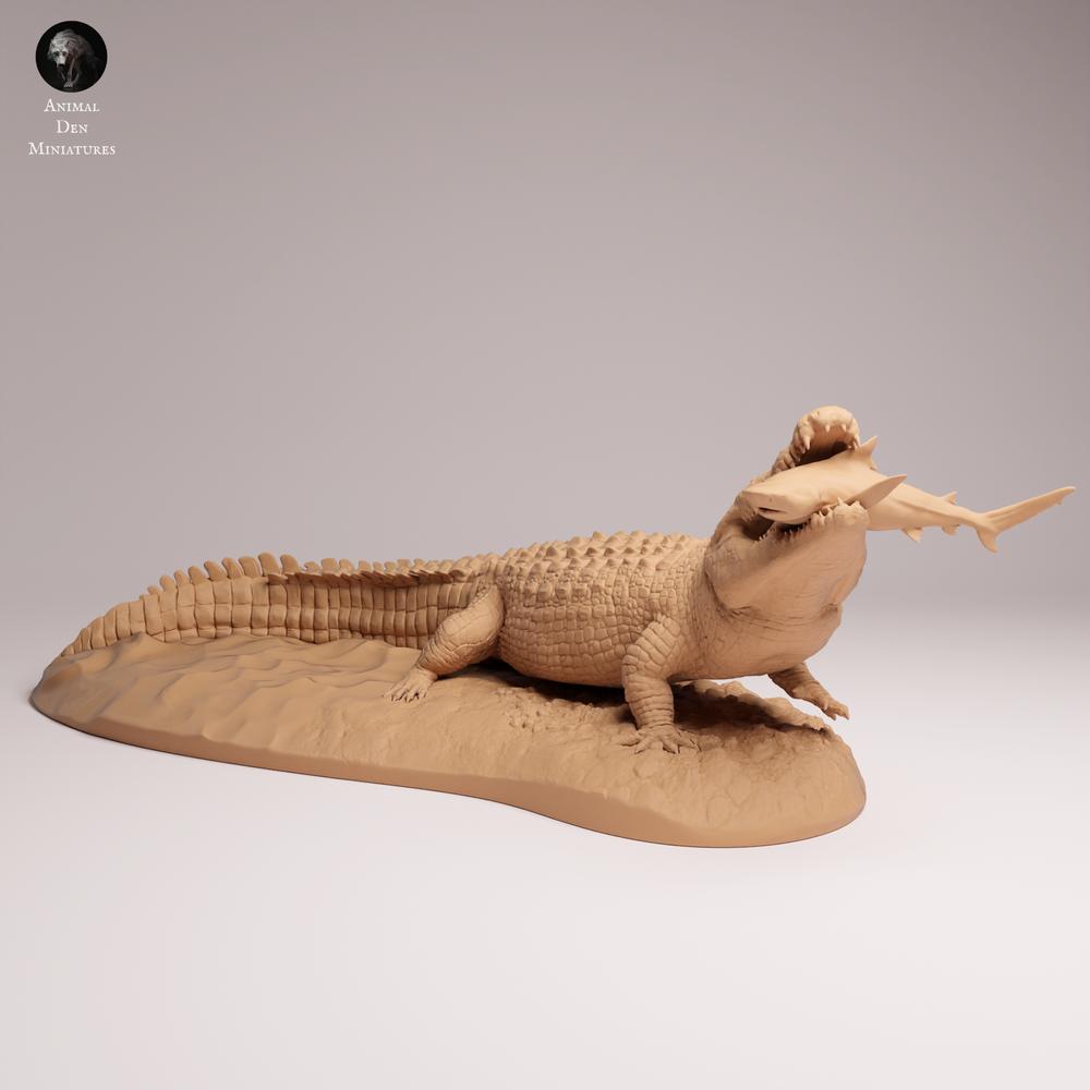 Produktfoto Tabletop 28mm Lord of the Print (LotP) 2: Reptilien Tierfigur: Leistenkrokodil - fressend (26_05_05)