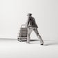 Product photo Diorama 2: Historical diorama figure: Porter with suitcase stack, 1920s train station, with luggage cart (sc02)