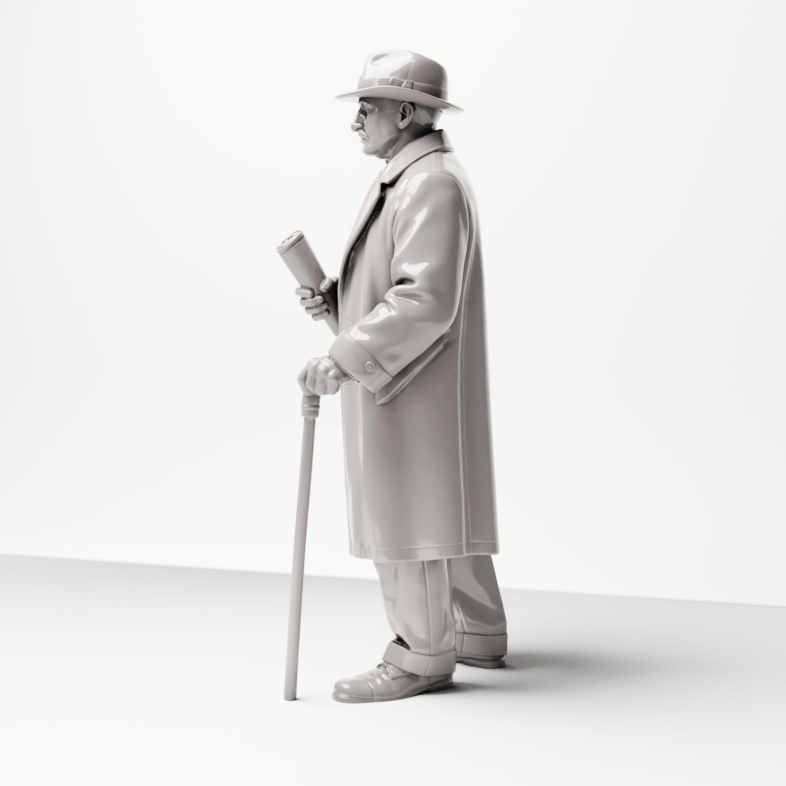 Diorama model building product photo 1: Historical diorama figure: Elderly man with newspaper and cane (1920s-1930s) (sc06)