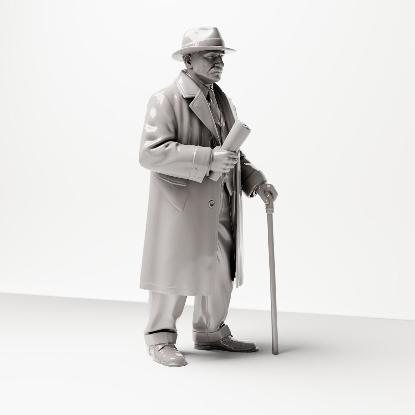 Diorama model building product photo 4: Historical diorama figure: Elderly man with newspaper and cane (1920s-1930s) (sc06)
