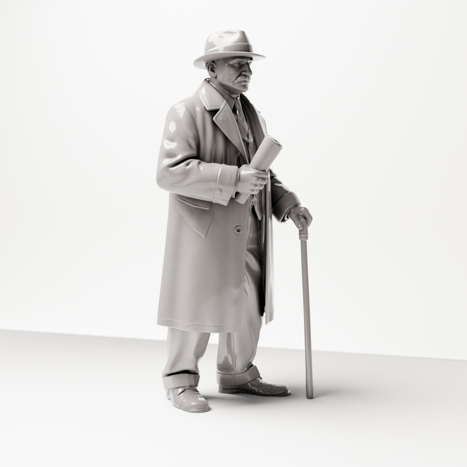 Diorama model building product photo 4: Historical diorama figure: Elderly man with newspaper and cane (1920s-1930s) (sc06)