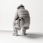 Diorama model building product photo 2: Sitting figure: Man sitting on bench edge, 1920s traveler with newspaper and shoulder bag (sc07)