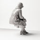 Diorama model building product photo 3: Sitting figure: Woman sitting on bench edge with handbag, 1920s-1930s, waiting room, train station (sc08)