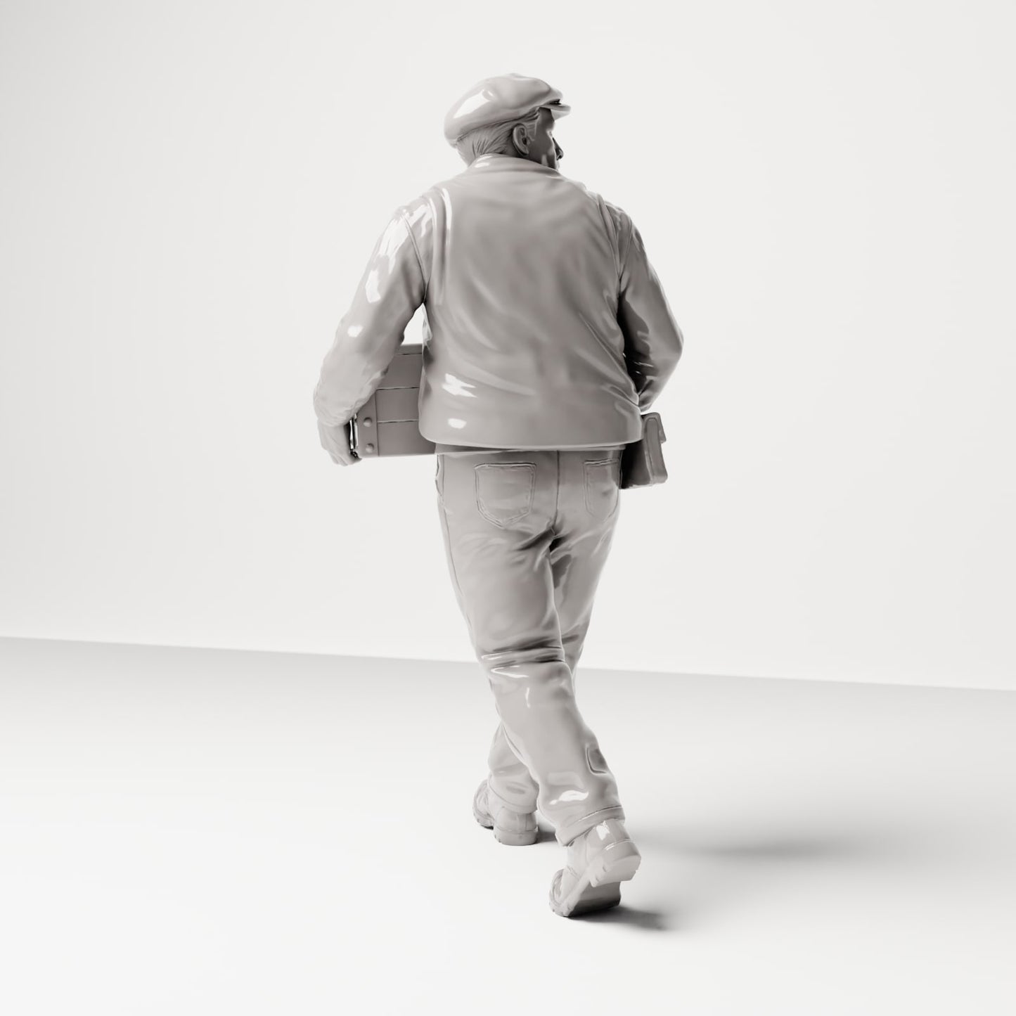 Diorama Modellbau Produktfoto 2: Historische Diorama Figur: Stevedore/Hafenarbeiter mit Holzkiste vor dem Bauch (sc12)