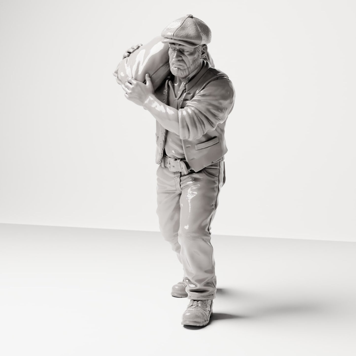 Diorama Modellbau Produktfoto 0: Historische Diorama Figur: Dockarbeiter mit Mehlsack auf der Schulter (sc13)