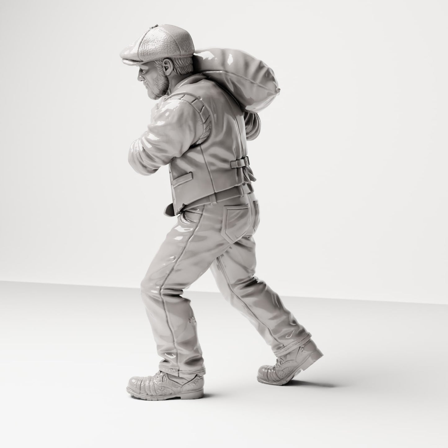 Diorama Modellbau Produktfoto 1: Historische Diorama Figur: Dockarbeiter mit Mehlsack auf der Schulter (sc13)