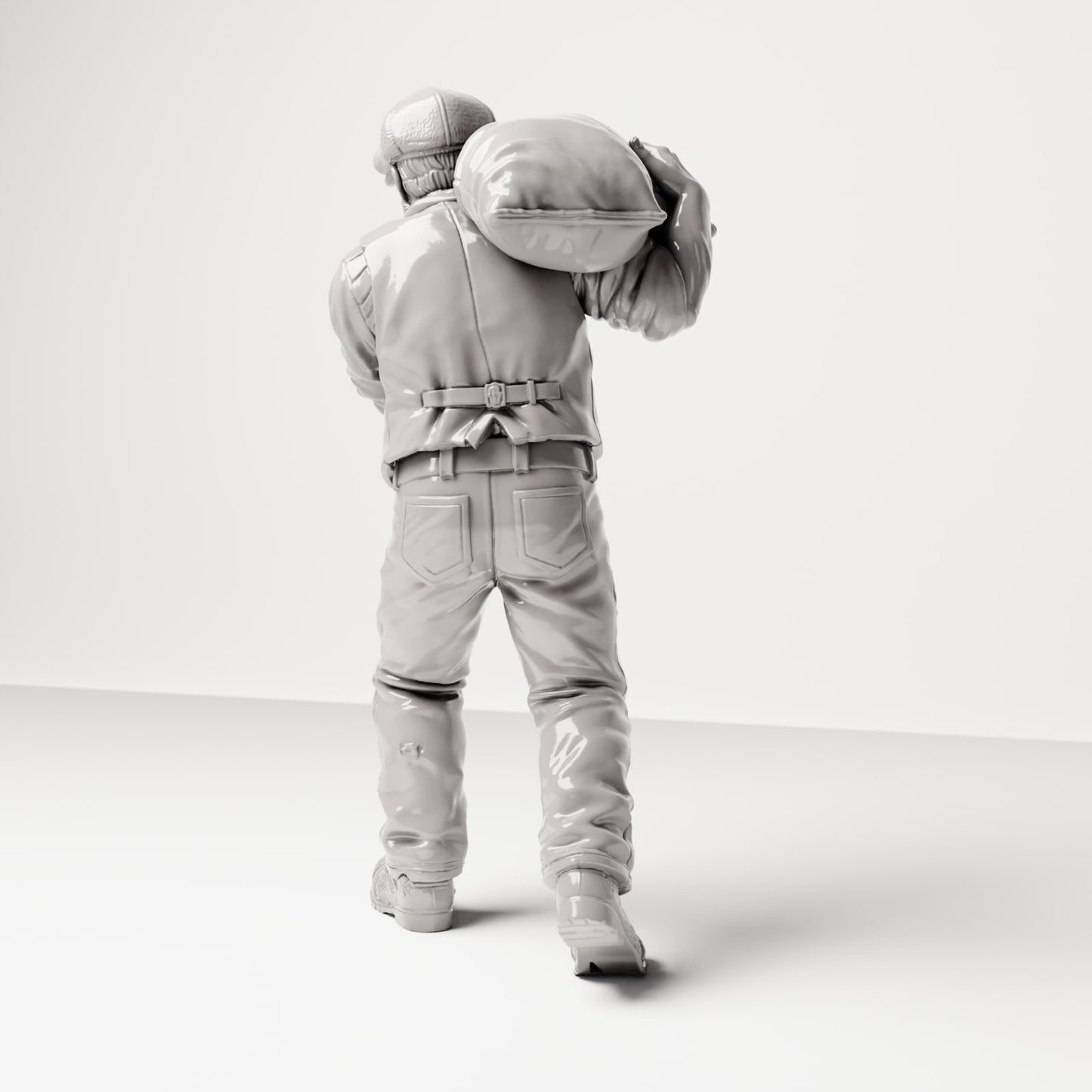 Diorama Modellbau Produktfoto 2: Historische Diorama Figur: Dockarbeiter mit Mehlsack auf der Schulter (sc13)