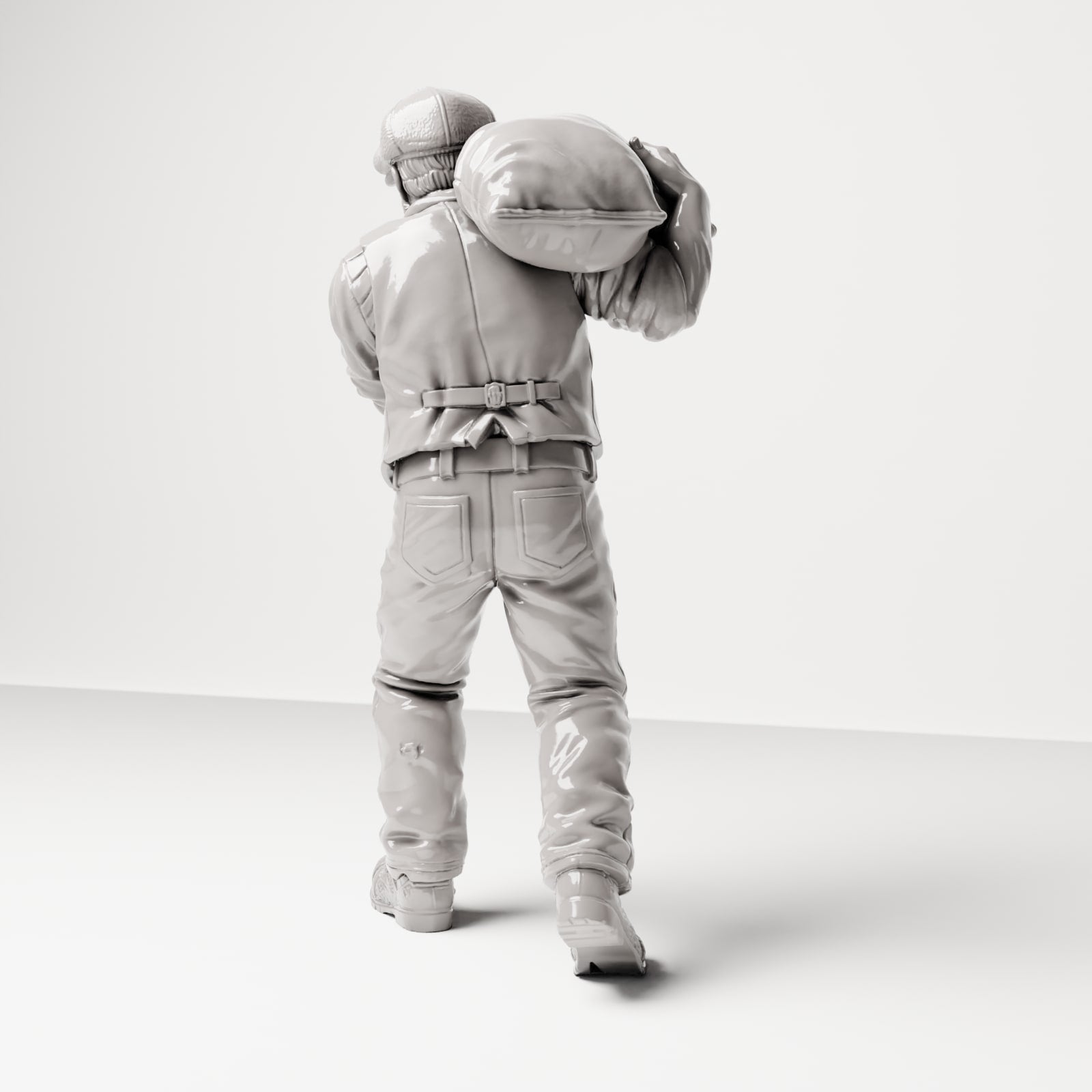 Diorama Modellbau Produktfoto 2: Historische Diorama Figur: Dockarbeiter mit Mehlsack auf der Schulter (sc13)