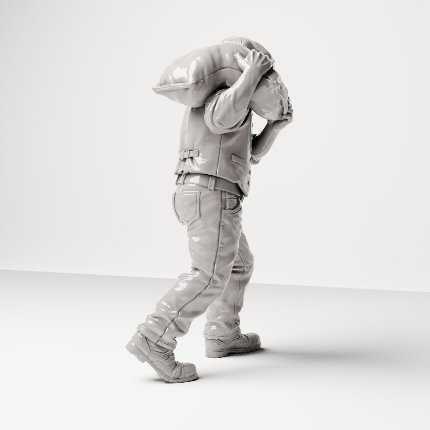Diorama Modellbau Produktfoto 3: Historische Diorama Figur: Dockarbeiter mit Mehlsack auf der Schulter (sc13)