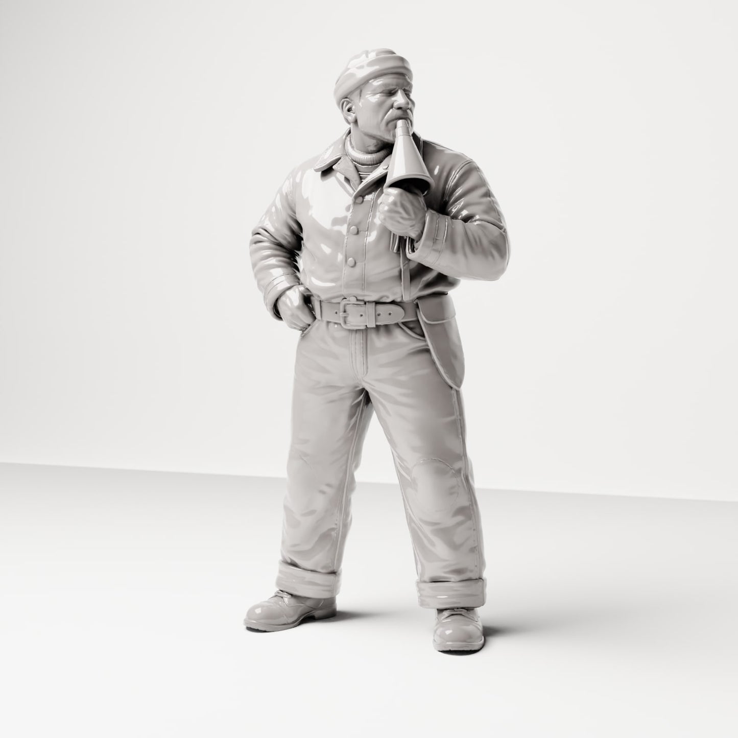 Diorama Modellbau Produktfoto 0: Historische Diorama Figur: Bootsmann mit Sprachrohr der 1920er-1930er Jahre (sc18)