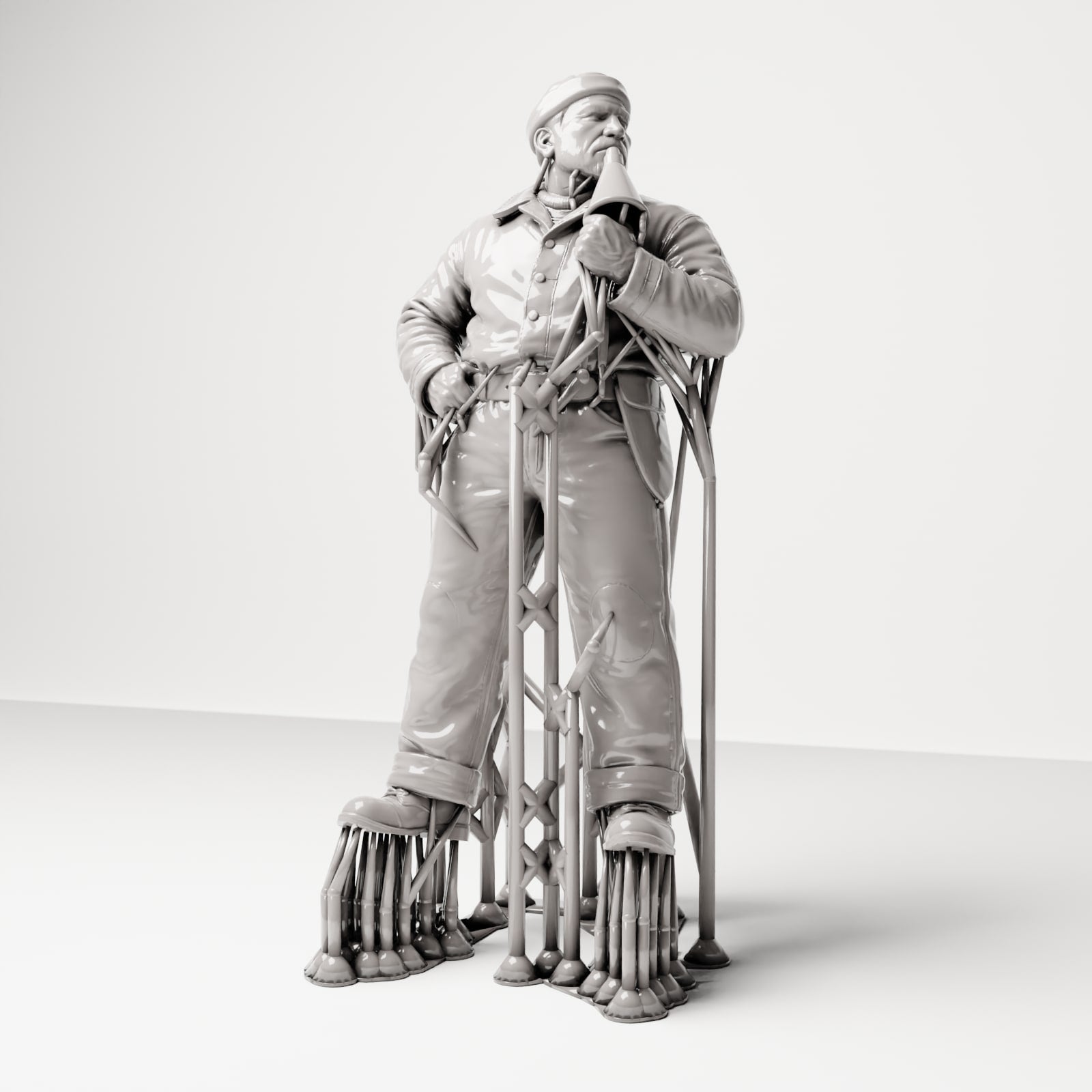 Diorama Modellbau Produktfoto 5: Historische Diorama Figur: Bootsmann mit Sprachrohr der 1920er-1930er Jahre (sc18)