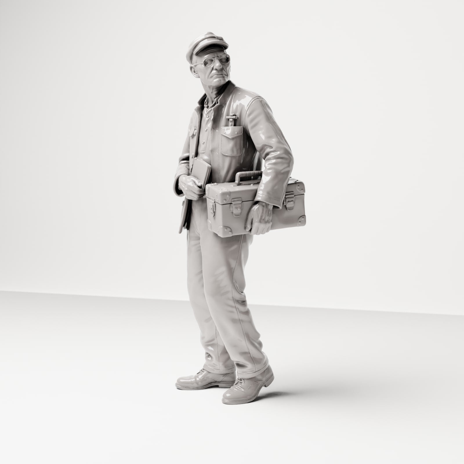 Diorama Modellbau Produktfoto 0: Historische Diorama Figur: Schiffsingenieur mit Werkzeugtasche (sc19)