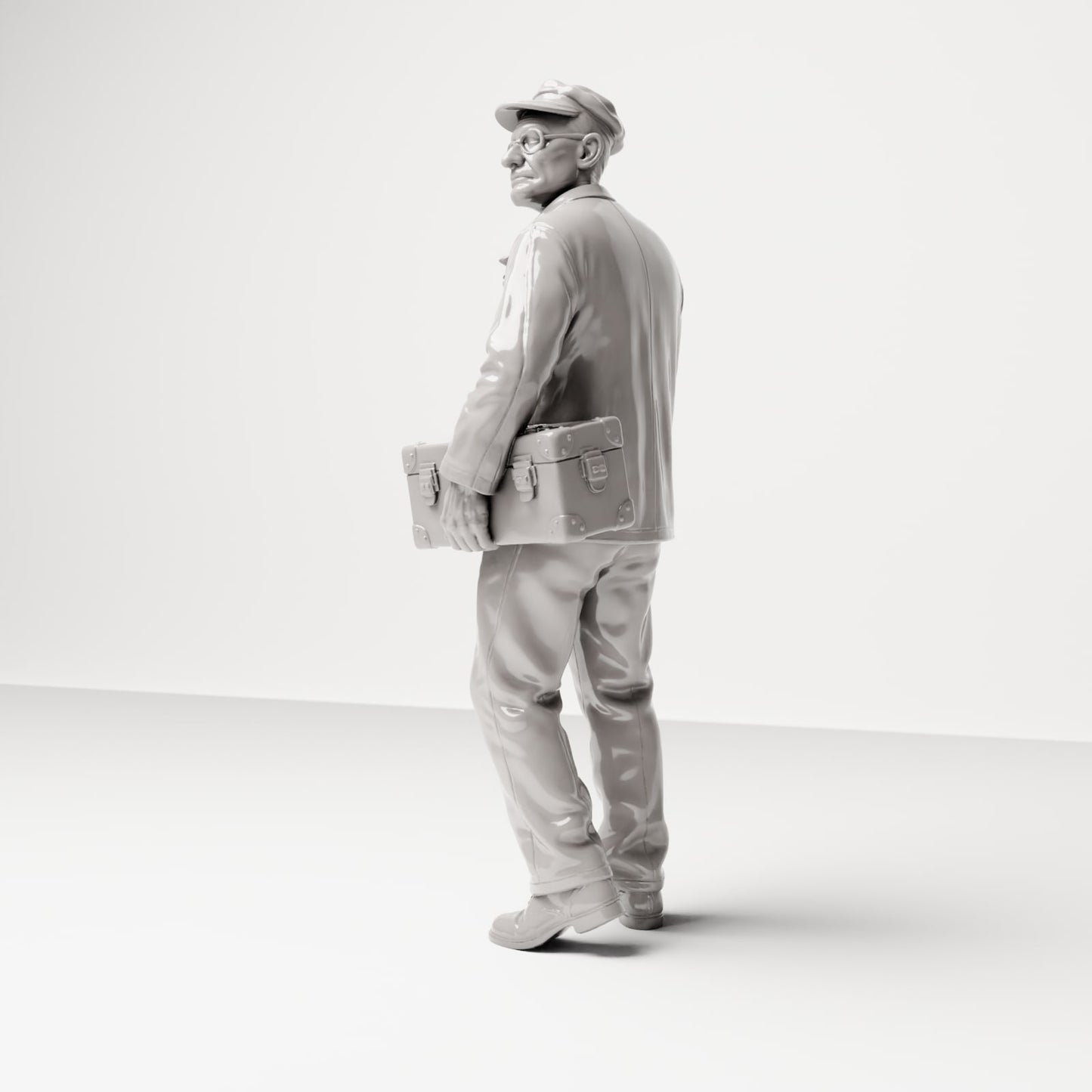Diorama Modellbau Produktfoto 1: Historische Diorama Figur: Schiffsingenieur mit Werkzeugtasche (sc19)