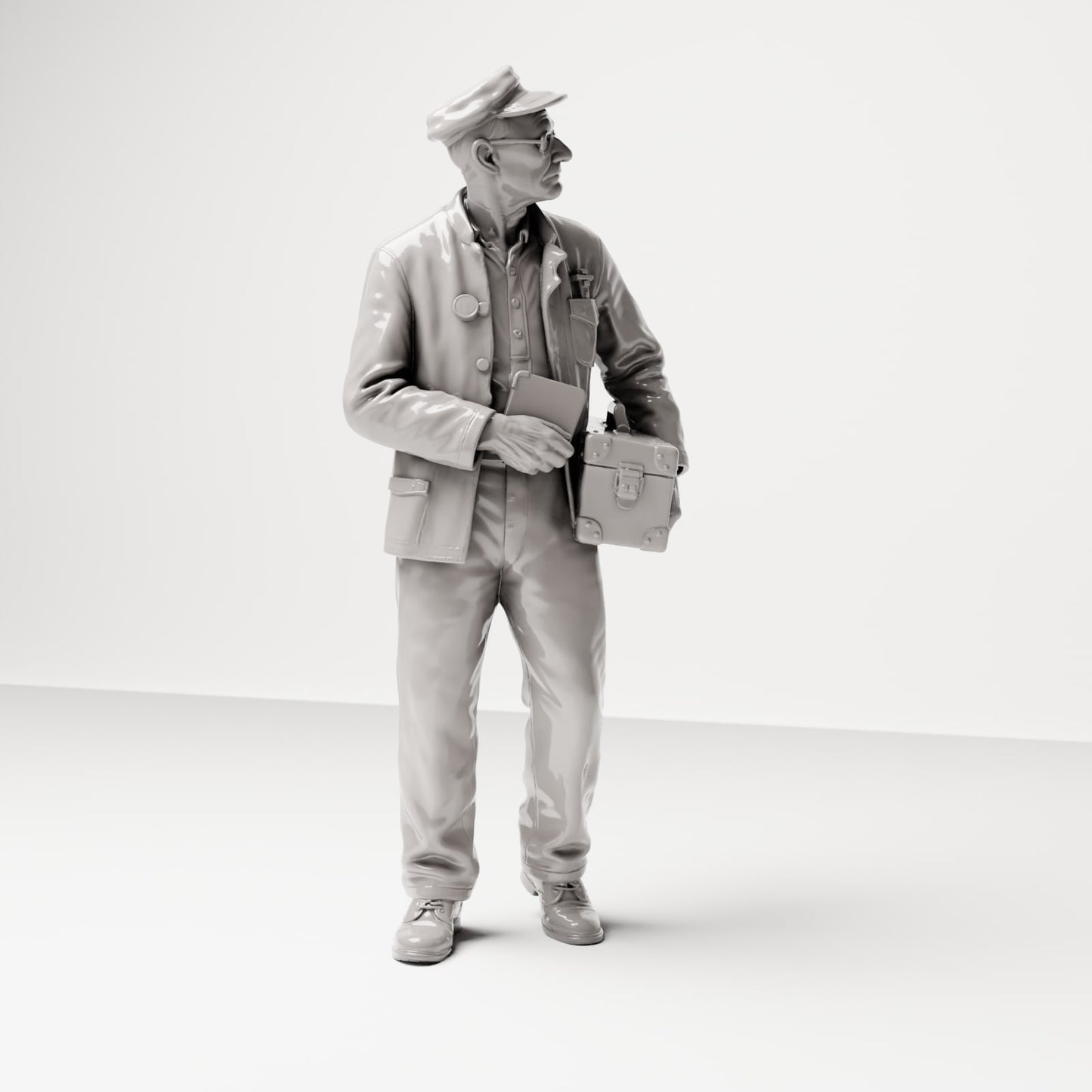 Diorama Modellbau Produktfoto 4: Historische Diorama Figur: Schiffsingenieur mit Werkzeugtasche (sc19)
