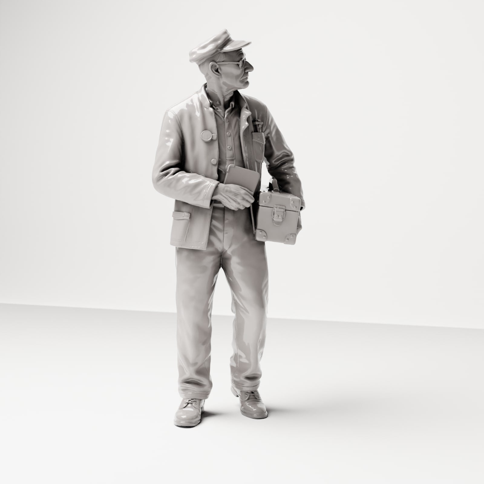 Diorama Modellbau Produktfoto 4: Historische Diorama Figur: Schiffsingenieur mit Werkzeugtasche (sc19)