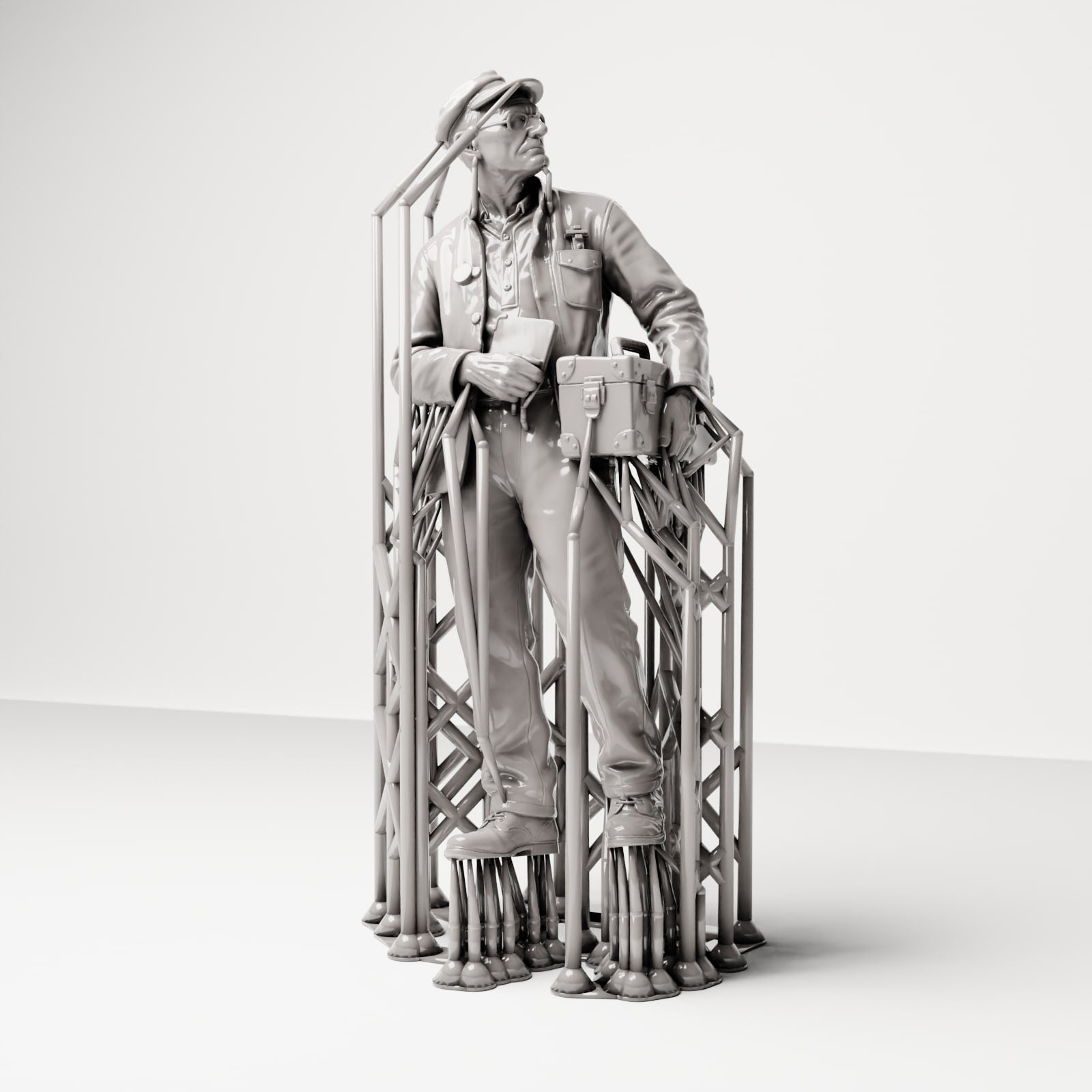 Diorama Modellbau Produktfoto 5: Historische Diorama Figur: Schiffsingenieur mit Werkzeugtasche (sc19)