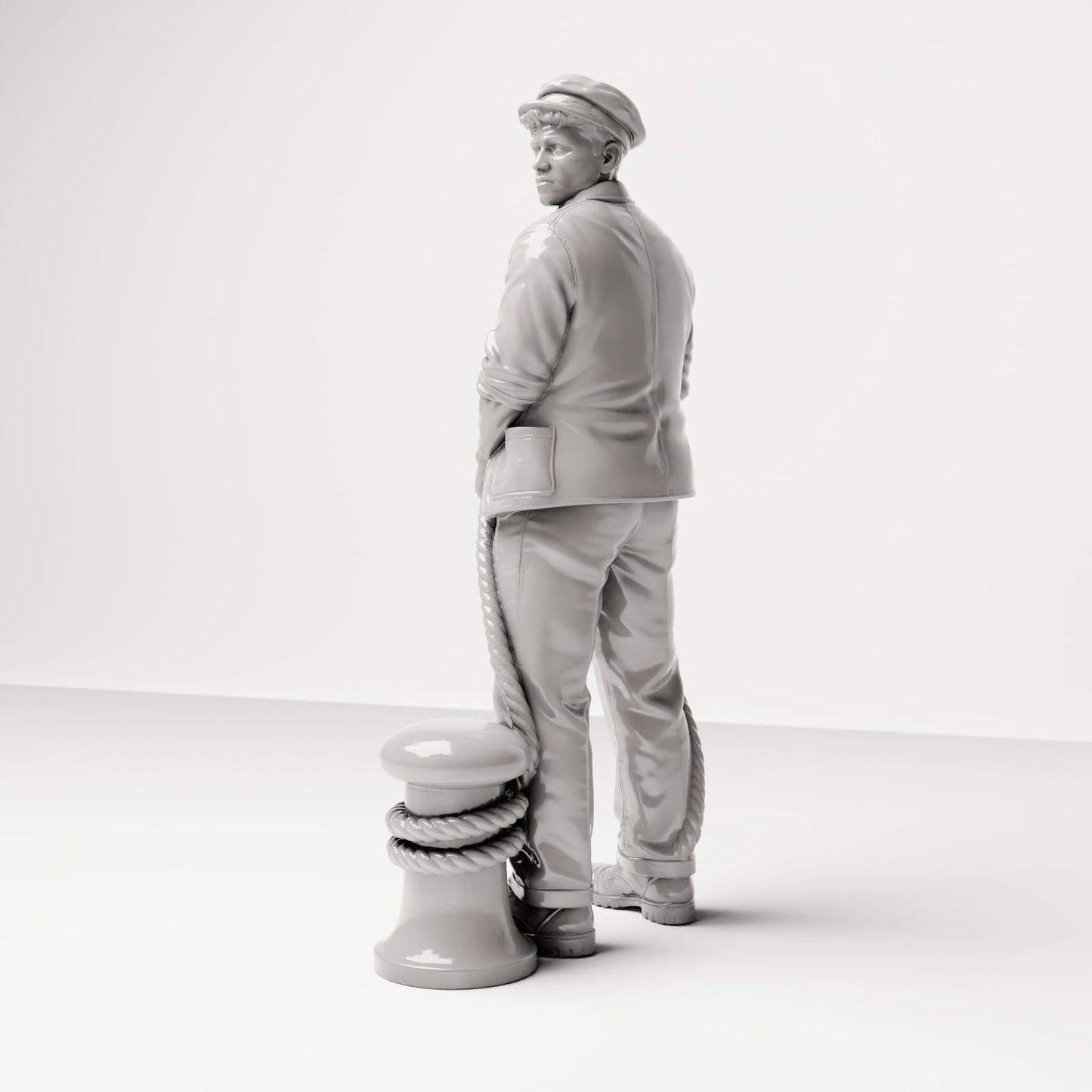 Diorama Modellbau Produktfoto 1: Historische Diorama Figur: Matrose oder Kaipersonal mit Pollerseil (sc20)