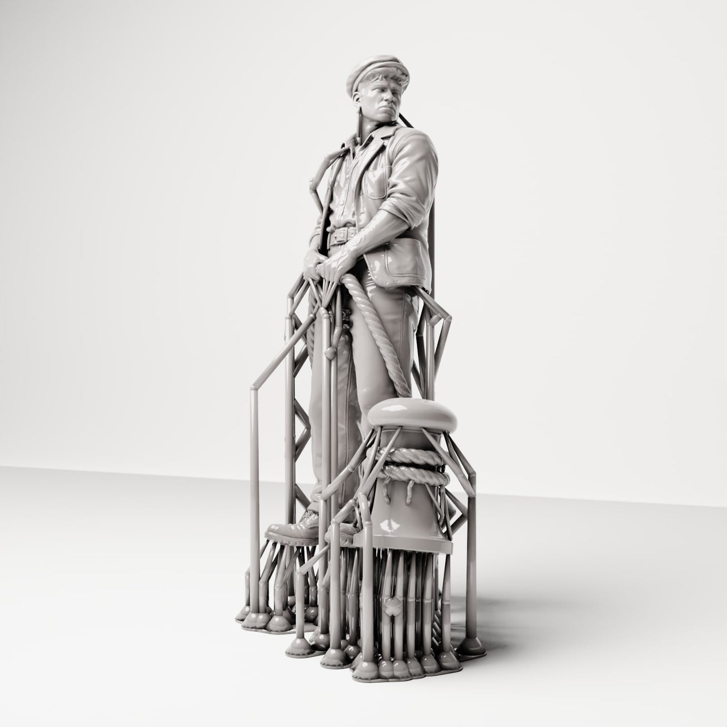 Diorama Modellbau Produktfoto 5: Historische Diorama Figur: Matrose oder Kaipersonal mit Pollerseil (sc20)