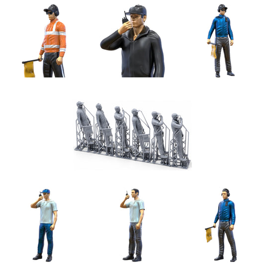 Product photo diorama and model building miniature figure: Track Marshal Set, 6 figures