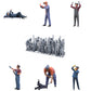 Product photo diorama and model building miniature figure: Mechanic set, 6 figures