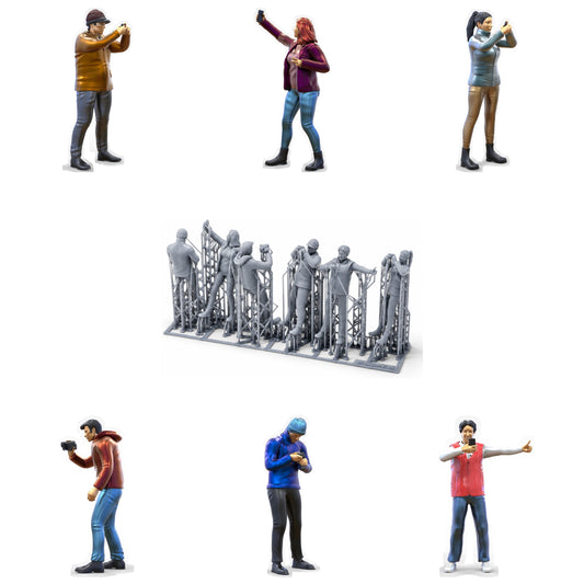 Product photo diorama and model building miniature figure: Spectator set, 6 figures