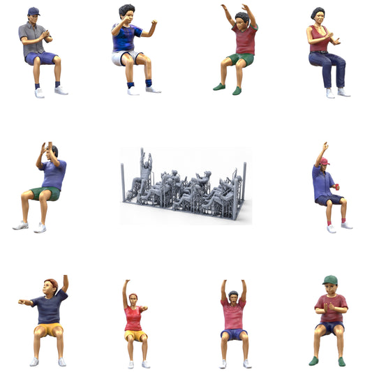 Product photo diorama and model building miniature figure: Audience Set 4, 10 figures