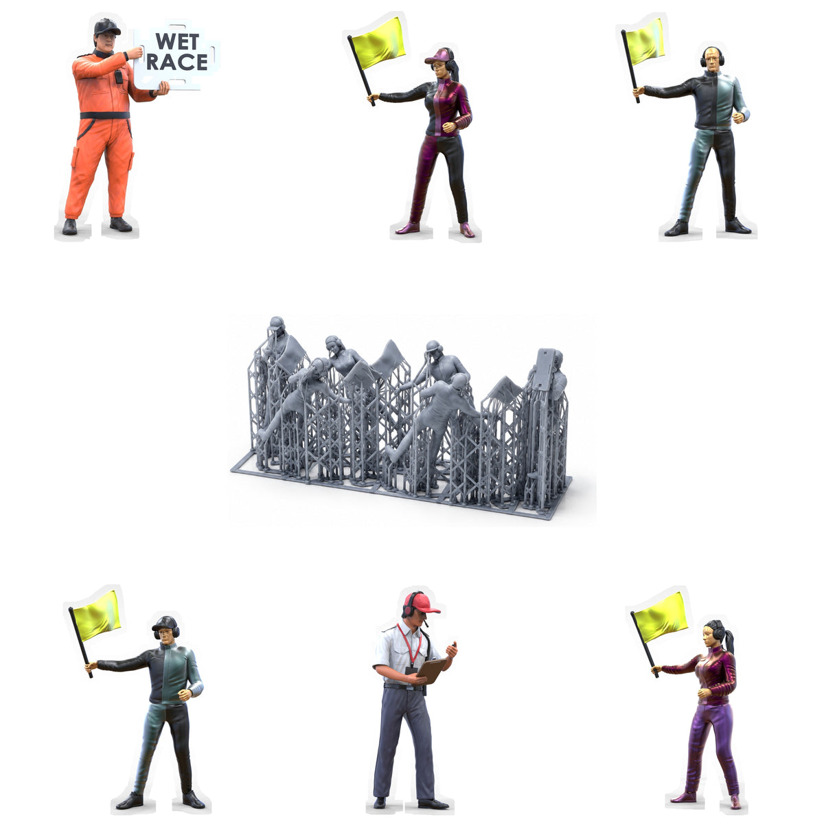 Product photo diorama and model building miniature figure: Track Marshal Set 2, 6 figures