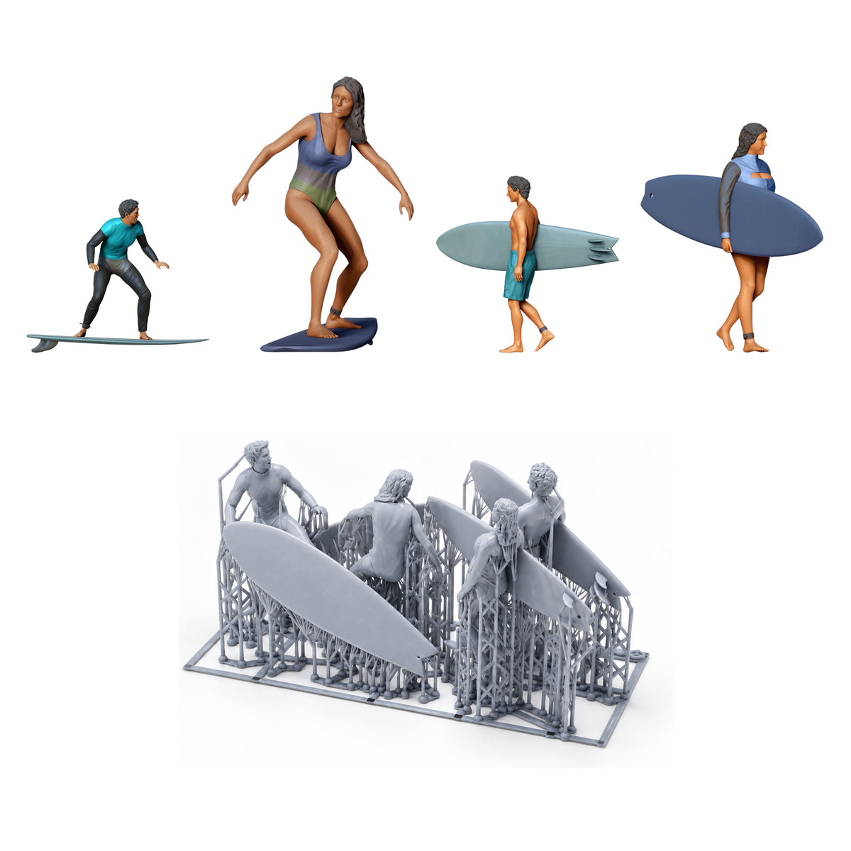 Diorama Model Building Product Photo 0: Surfer and Wave Rider Set