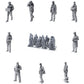 Historical harbor and dock workers - 9 unpainted resin figures in open view