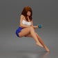 Diorama model making product photo 0: Kneeling figure: woman with strapless top & shorts (a186)