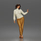 Diorama model-making product photo 0: Standing figure: woman with turtleneck sweater, wide-leg trousers & platform shoes (a176)