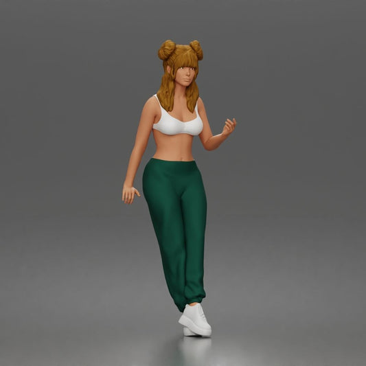 Diorama model-making product photo 0: Standing figure: woman in an off-the-shoulder swimsuit (a198)