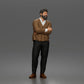 Diorama model-making product photo 0: Standing figure: bearded man with folded arms & cardigan (a208)