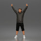 Diorama Modellbau Produktfoto 0: Stehende Figur: Demonstrant mit Banner, Kapuzenjacke, Shorts & Sportschuhen (a179)