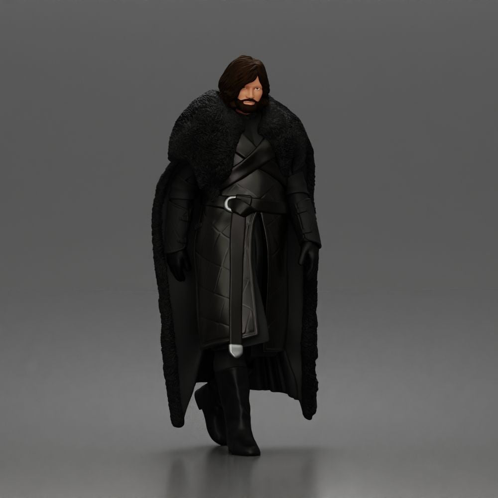Diorama model-making product photo 0: Walking figure: warrior in heavy armour with a floor-length fur cloak (a207)