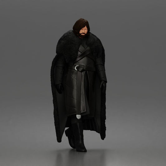 Diorama model-making product photo 0: Walking figure: warrior in heavy armour with a floor-length fur cloak (a207)