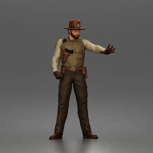 Diorama model-making product photo 0: Standing figure: Sheriff with Western hat, boots & equipment belt (a205)