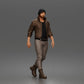 Diorama model making product photo 0: Walking figure: bearded man with cap, jacket & boots (a188)