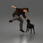 Diorama model making product photo 0: Diorama figure: Crouching man in a hooded sweatshirt (a201)