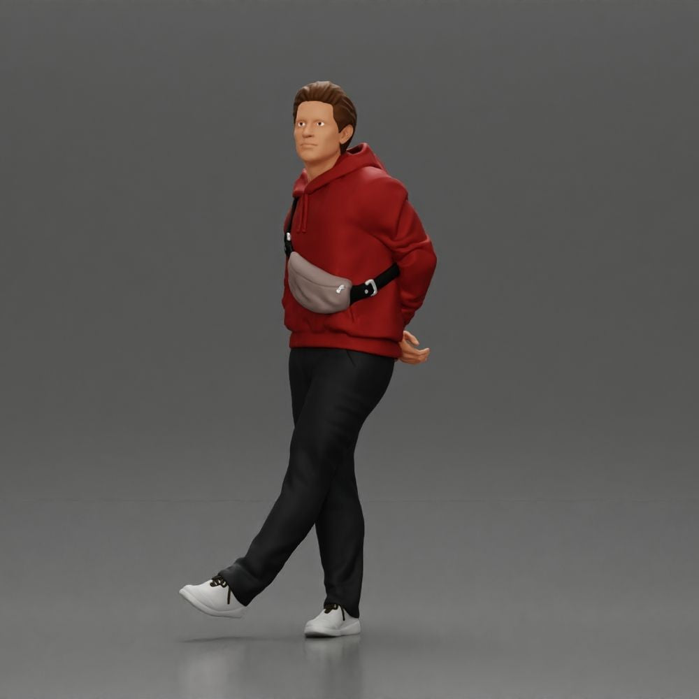 Diorama model-making product photo 0: Walking figure: man in casual clothing with hands behind his back (a158)