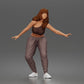 Diorama model-making product photo 0: Standing figure: Skater balancing in a crop top, joggers & sneakers (a171)