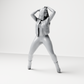 Diorama model-making product photo 0: Standing figure: woman in a jumpsuit with raised arms (a155)
