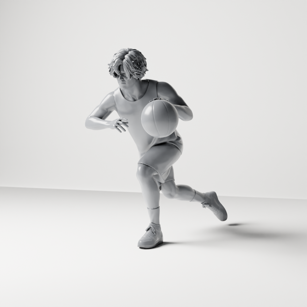 Diorama model-making product photo 1: Diorama figure: basketball player running forward with ball & sportswear (a166)