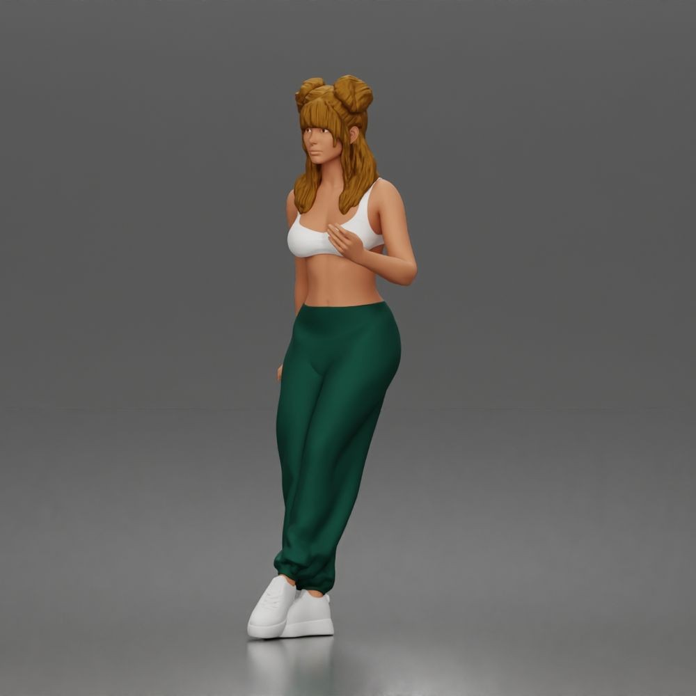Diorama model-making product photo 1: Standing female figure in a strapless swimsuit (a198)