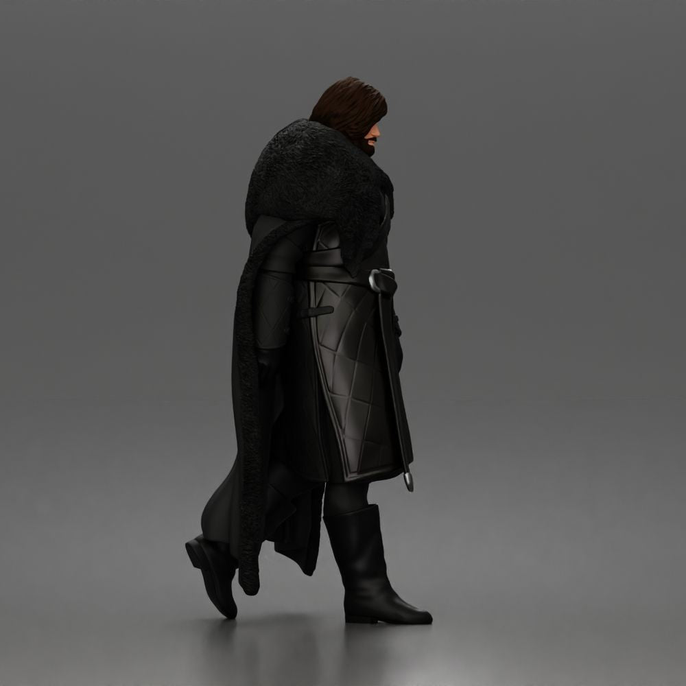 Diorama model-making product photo 1: Walking figure: warrior in heavy armour with a floor-length fur cloak (a207)